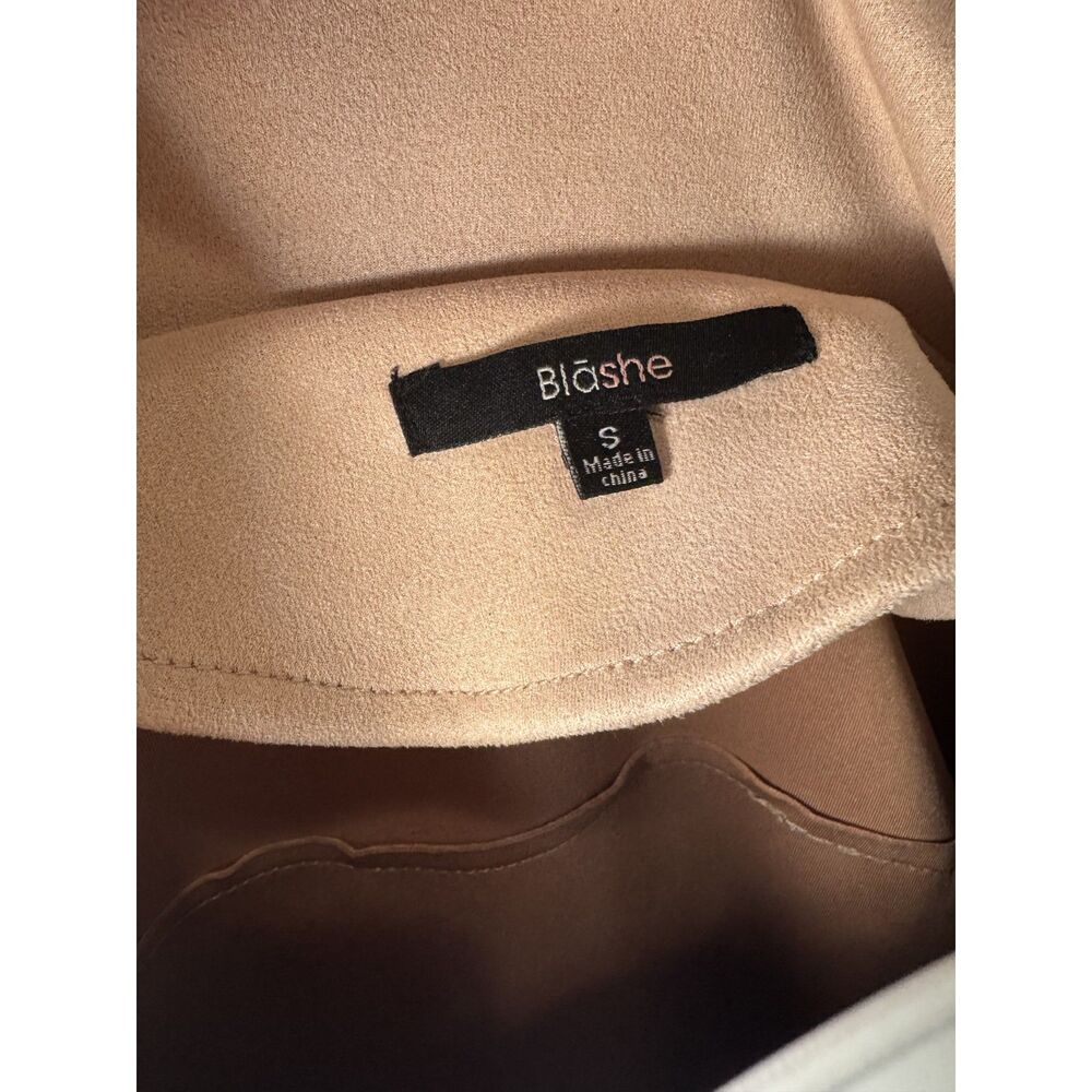 Blush Pink Faux Suede Biker Moto Jacket Size Small - Picture 5 of 6